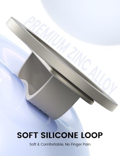 Lamicall Magnetic Phone Grip Holder for MagSafe - Soft Silicone Finger Loop - color: Titanium - Zinc Alloy - Silicone Grip