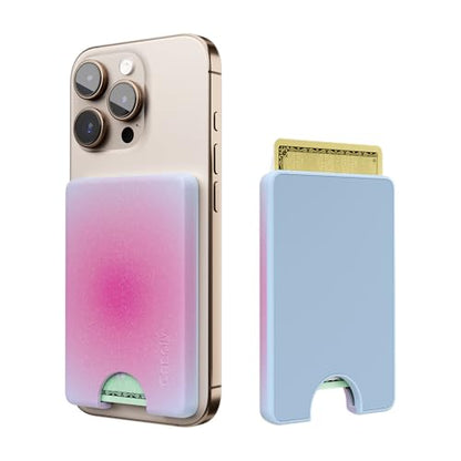 Casely MagWallet | Aura | Radiant Love | Pink | Slim Wallet Card Holder | Compatible with MagSafe | Soft-Touch Hard Silicone | Holds Up to 3 Cards - color: Aura | Radiant Love | Pink