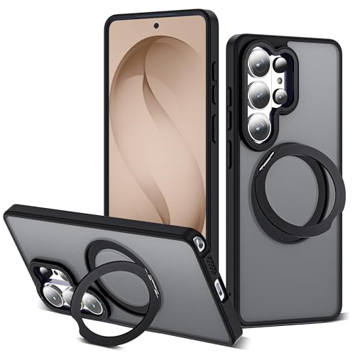 for Samsung Galaxy S26 Ultra Case with 360° Spin Stand,Black | 360° Spin Magnetic Ring Stand,Compatible with Magsafe,Military Protection Phone Case - color: Black, size: Samsung Galaxy S26 Ultra
