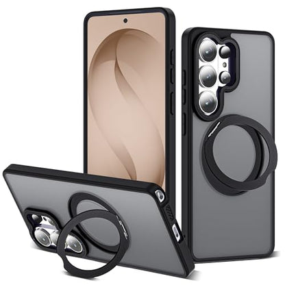 for Samsung Galaxy S26 Ultra Case with 360° Spin Stand,Black | 360° Spin Magnetic Ring Stand,Compatible with Magsafe,Military Protection Phone Case - color: Black, size: Samsung Galaxy S26 Ultra