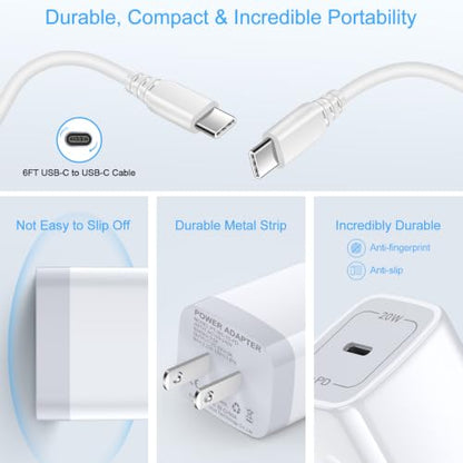 USBC Wall Plug Phone Charger Block Fast Charging Adapter for Samsung Galaxy - color: white