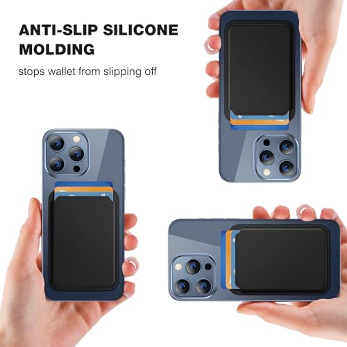 miracase for MagSafe Wallet, Magnetic Card Wallet Holder, Compatible with MagSafe Wallet, 3-Card Holder, for iPhone 15/14/13/12 Series,Black - color: C-Black, style: Basic Wallet
