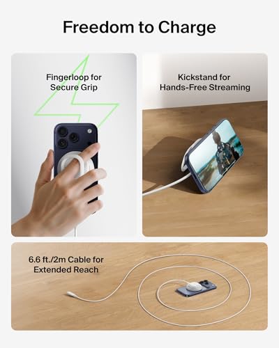 Belkin Qi2 25W Magnetic Wireless Charging Pad, Fast Charging, No Adapter - color: White, style: No Power Supply Included