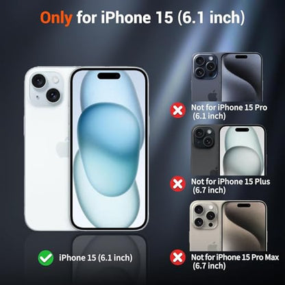 Compatible with Pack of 2 Case iPhone 15 Case Clear MagSafe + Clear, 2.5mm Shockproof Military Grade Drop Protection, Hard Transparent Anti Yellowing Back - color: Clear MagSafe + Clear, size: IPHONE 15