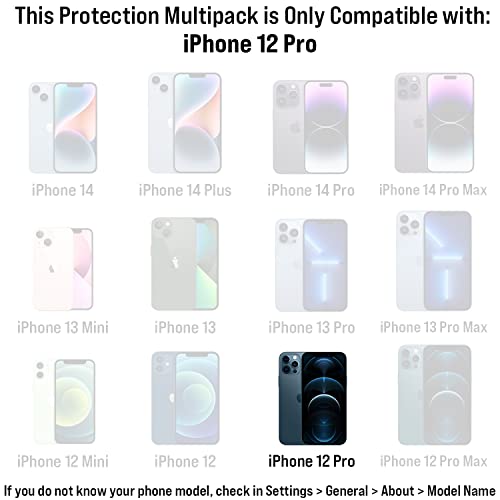 Scooch® Tempered Glass Multipack for iPhone 12 Pro, 3 Screen Protectors and 2 Camera Lens Protectors, Premium 9H Tempered Glass, Anti-Scratch, Anti-Fingerprint, Impact Resistant - size: iPhone 12 Pro