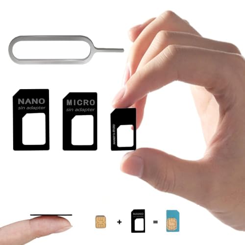 3 in 1 Nano SIM Card Adapter, SIM Card Adapter Kit, Sim Adapter Set Sim Card Adapter with SIM Ejector Pin Compatible with Mobile Phone