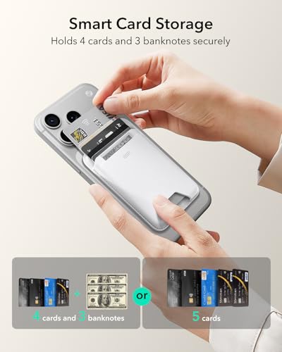 ESR for MagSafe Wallet, 5 Card Holder for Phone Case, RFID Blocking - color: White