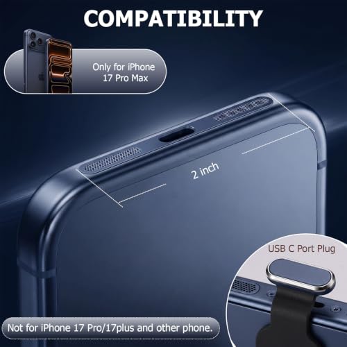 30Pcs Metal USB C Dust Plug with Speaker Dust Cover iPhone 17 Pro Max Blue - size: for 17 Pro Max Blue