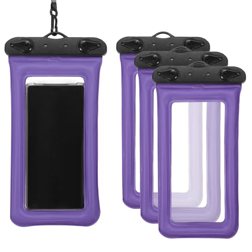 PATIKIL 3Pcs Waterproof Phone Pouch Floating No Sink Universal Cellphone Dry Bag Waterproof Phone Case for Kayaking Beach Swimming Hiking, Purple - color: Purple