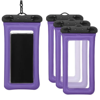 PATIKIL 3Pcs Waterproof Phone Pouch Floating No Sink Universal Cellphone Dry Bag Waterproof Phone Case for Kayaking Beach Swimming Hiking, Purple - color: Purple