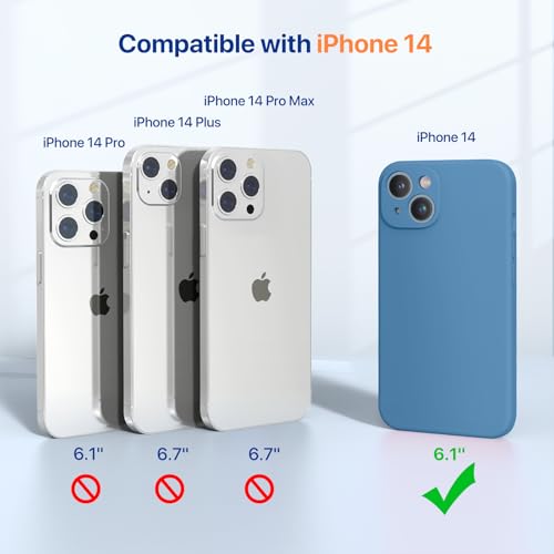 miracase Designed for iPhone 14 Case,[Upgraded Enhanced Camera Protection],Shockproof Liquid Silicone Case with Microfiber Lining, 6.1 inch,Capri Blue - color: Capri Blue, size: iPhone 14