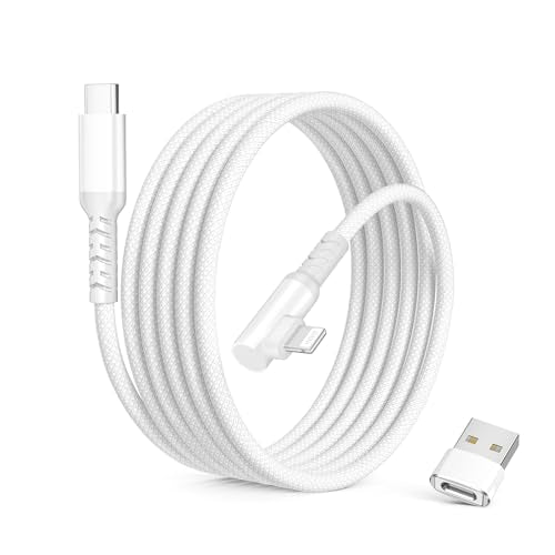 Elebase Right Angle USBC to Lightning Charger Cable with USB Adapter 3.3FT - color: Angled-White, size: 3.3 FT