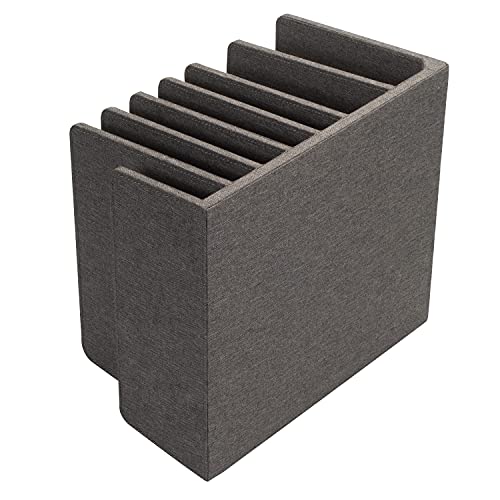 MobileVision Executive Dark Gray Device Organizer for Smartphones, Tablets and Laptops, 7 Slots with Extra Wide Slots for Laptops - color: Dark Gray, 7 -Slot
