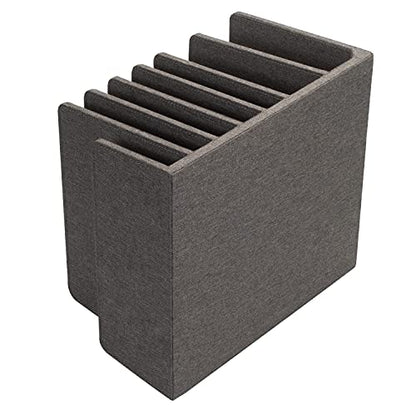 MobileVision Executive Dark Gray Device Organizer for Smartphones, Tablets and Laptops, 7 Slots with Extra Wide Slots for Laptops - color: Dark Gray, 7 -Slot