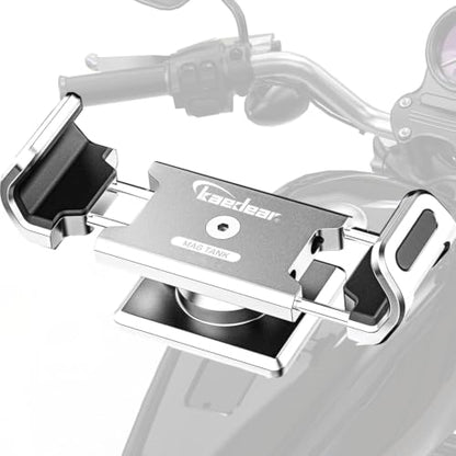 Kaedear Magnetic Motorcycle Phone Mount, 360° Rotating, KDR-M35-S - color: Silver