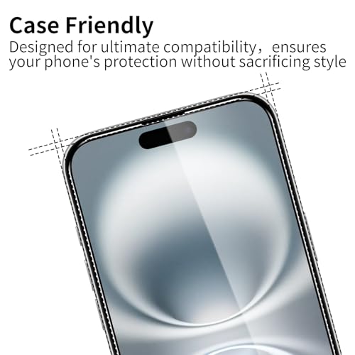 3 Pack Tempered Glass Screen Protector for iPhone 17 + 3 Pack Camera Lens Protector, 9H Hardness, HD Clear, Scratch Resistant, Case Friendly, Easy Install - size: iPhone 17