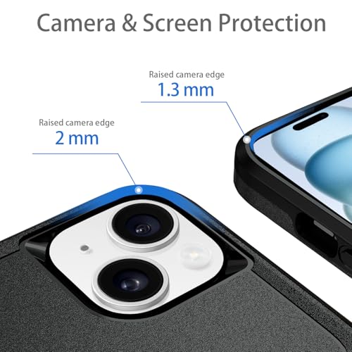 Designed for iPhone 15 Plus Case, Heavy Duty Protection Shockproof Dropproof Dustproof Anti-Scratch Phone Case Cover Protective Case, Black - size: for iPhone 15 Plus
