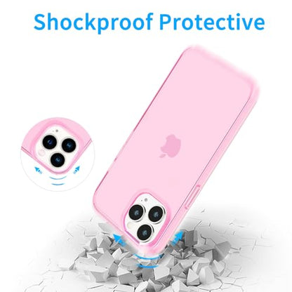 JJGoo Compatible with iPhone 13 Pro Max Case Clear, Transparent Soft Shockproof Protective Slim Thin Bumper Cover Phone Case, Pink - color: Clear Pink