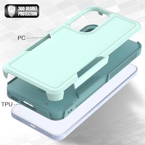 for Samsung Galaxy A37 / Galaxy A36 5G / Galaxy A57 5G Case: Dual Layer Protective Heavy Duty Cell Phone Cover Shockproof Rugged with Screen Protector - Military Protection Bumper Tough, Green - color: Mint Green (PC) + Mint Green (TPU)