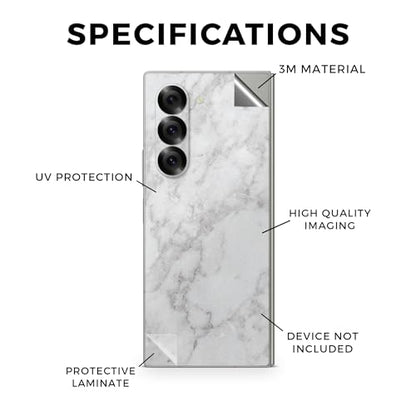 Glossy Glitter Phone Skin Compatible with Samsung Galaxy Z Fold 6 - Frost Marble - Premium 3M Vinyl Protective Wrap Decal Cover - Easy to Apply | Crafted in The USA by MightySkins - color: Frost Marble, style: Glossy Glitter Finish