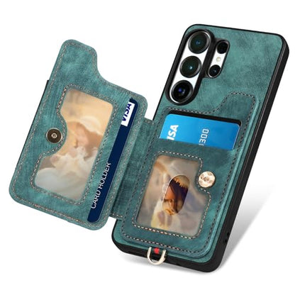 for Samsung Galaxy S26 Ultra Case Wallet with Card Slots Green | PU Leather Flip Folio Cover,RFID Blocking Ring Holder,Kickstand,Wrist Strap,Shockproof,Magnetic Protective,Women Men Girls - color: Green, size: Galaxy S26 Ultra 6.9 Inch