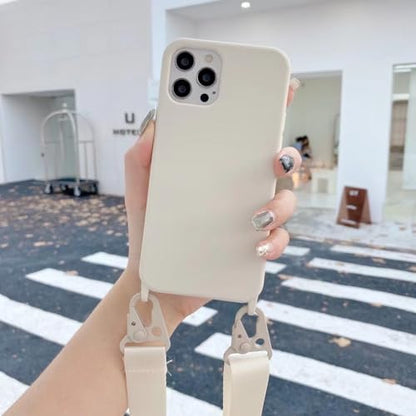 Crossbody Phone Case Compatible with iPhone 6/7/8/SE2/SE3, Cute Soft Silicone Cover with Lanyard Adjustable Shoulder Strap Shockproof Protector Women Girls White - color: White, size: iPhone 6/7/8/SE2/SE3