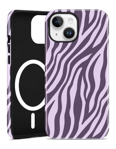 Jusy Magnetic Zebra Phone Case for iPhone 17 Pro Max,Purple | Compatible with MagSafe, Cute Aesthetic Zebra Design, TPU and PC Protective Shockproof Cover - color: Purple