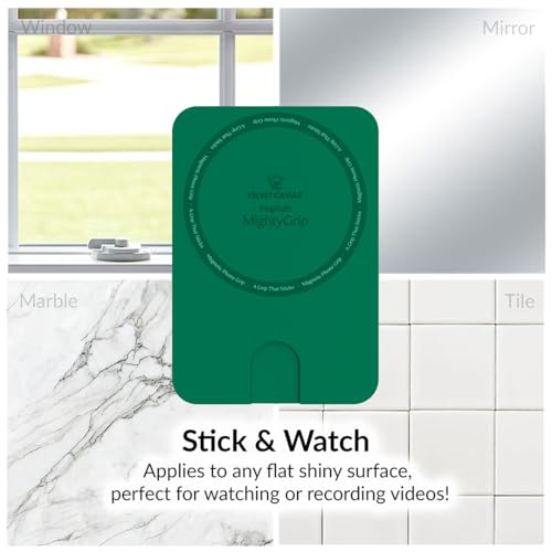 Velvet Caviar Suction Cup Phone Case Mount Compatible with MagSafe Devices Only - Magnetic Silicone Sticky Phone Grip Holder for iPhone Back of Phone - Mirror Gripper (Emerald Green) - color: Emeral Green