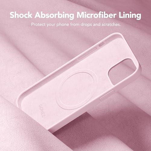 GONEZ Magnetic for iPhone 12/12 Pro Case, Silicone Cover Chalk Pink - color: A-Chalk Pink, size: Iphone 12 /Iphone 12 Pro