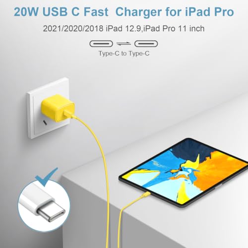 iPhone 17 16 15 Charger Fast Charging 3 Pack USB C Charger Block - color: Yellow, size: 6FT
