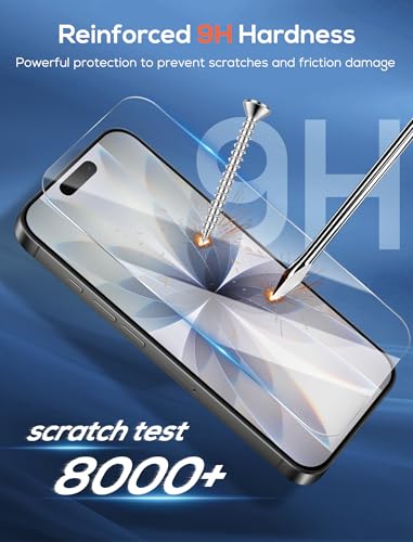 4 Pack for iPhone 17 Screen Protector，Premium Tempered Glass Film 9H Hardness，Scratch Resistant，Bubble Free，Easy Installation，Ultra Durable，HD Clear，Case Friendly [6.3 inch] - size: iPhone 17