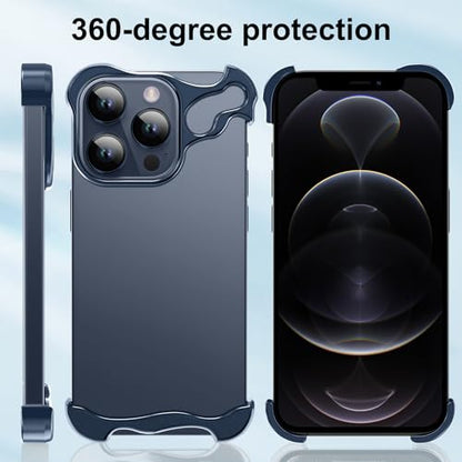 Frameless Phone Case Crafted for iPhone 12 Pro Max Blue - color: Aluminum Blue, size: iPhone 12 Pro Max