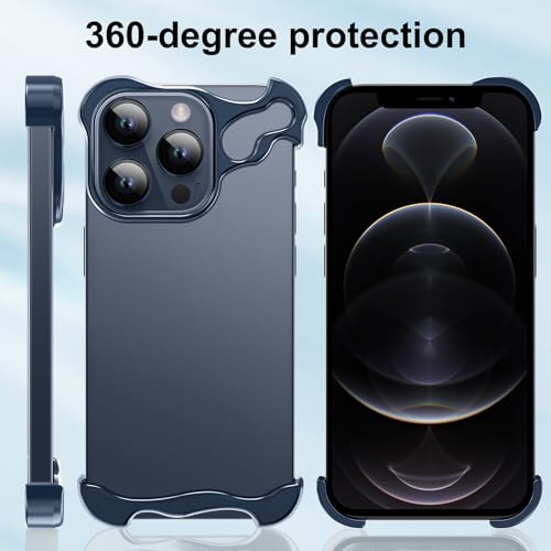 Frameless Phone Case Crafted for iPhone 12 Pro Max Blue - color: Aluminum Blue, size: iPhone 12 Pro Max