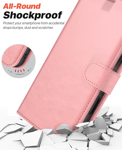 OCASE for iPhone 17 Detachable Wallet Case with Card Holder, 2 in 1 PU Leather Flip Folio with RFID Blocking Stand Wrist Strap Shockproof Phone Cover 6.3 Inch 2025, Light Pink - color: Light Pink, size: iPhone 17
