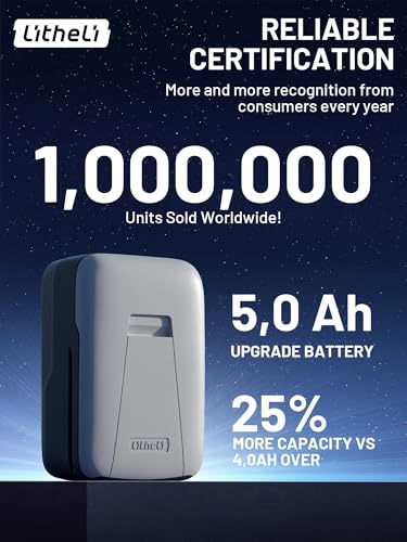 LiTHELi 5.0Ah Lithium Replacement Battery, U20 Series Portable Power Bank, 45W Max, Fast Charge in 2 Hours, LED Realtime Indicators - size: 5.0 Ah