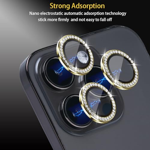 Camera Lens Protector for iPhone 14 Pro/14 Pro Max, Diamond Gold - color: Diamond Gold