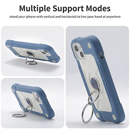 MARKILL Compatible with iPhone 14 Plus Case 6.7 Inch with 360 Degree Rotate Ring Stand, Military Grade Drop Protection Full Body Rugged Heavy Duty Protective Cover for iPhone 14 Plus Blue - color: Blue, size: iPhone 14 Plus 6.7"