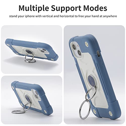 MARKILL Compatible with iPhone 14 Plus Case 6.7 Inch with 360 Degree Rotate Ring Stand, Military Grade Drop Protection Full Body Rugged Heavy Duty Protective Cover for iPhone 14 Plus Blue - color: Blue, size: iPhone 14 Plus 6.7"