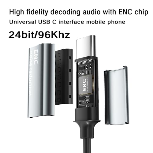 Type C Wired Headphones Deep Bass Earbuds with Noise Cancelling,Magnetic