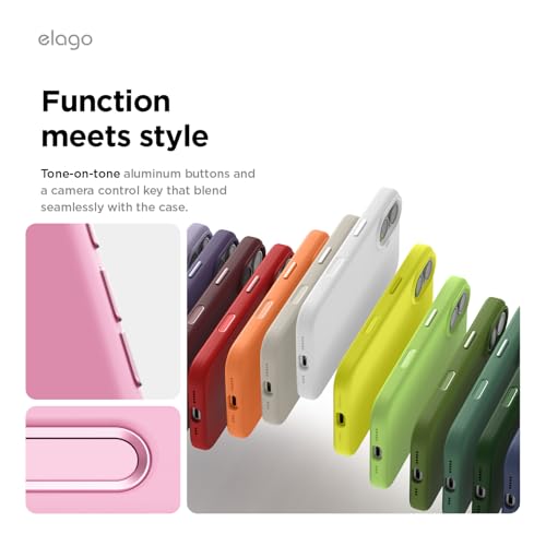 elago Premium Magnetic Silicone Case for iPhone 17 Hot Pink | Compatible with MagSafe, Liquid Silicone Material, Protection, Shockproof, Slim Phone (Hot Pink) - color: Hot Pink, size: iPhone 17