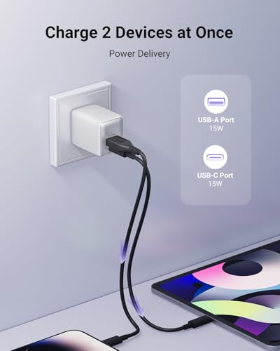 wegear USB C Fast Charging Charger, 30W Dual-Port GaN Nano Charger - color: White, size: 2 Pack