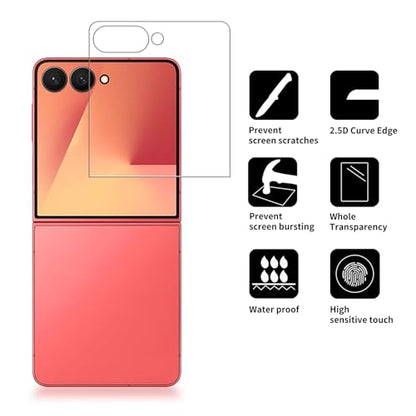 4 Pack Glass outer Screen Protector Compatible for Samsung Galaxy Z Flip 7 Only the outer 9H Hardness F766U F766B F766W SM-F766 HD Screen Tempered Glass, Scratch Resistant,Easy Install Case Friendly - size: Galaxy Z Flip 7 [Only the outer]