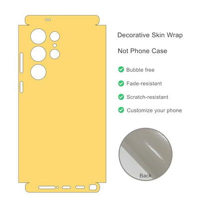 2 Pack Skin Wraps Compatible with Samsung Galaxy S24 Ultra (Yellow) - color: Yellow