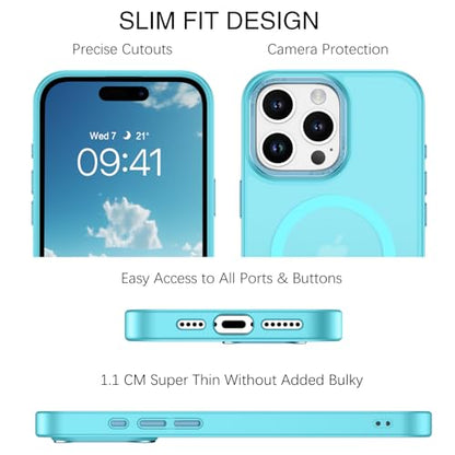 BENTOBEN Magnetic for iPhone 16 Pro Max Case,(Compatible with MagSafe) (Military Grade Drop Protection) Slim Translucent Matte Shockproof with Anti-Fingerprint Phone Case 6.9",Teal Blue - color: Teal Blue