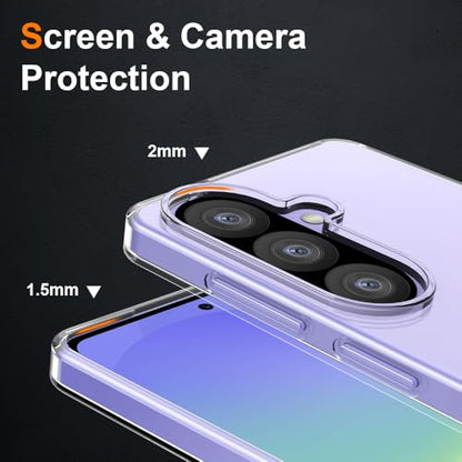 Silicone Clear for Samsung Galaxy A36 Case,Ultra Thin with Comfort Grip | Soft Slim-Fit TPU Galaxy A36 Phone Cover,Non-Slip,Shockproof Protection,Scrath-Resistant