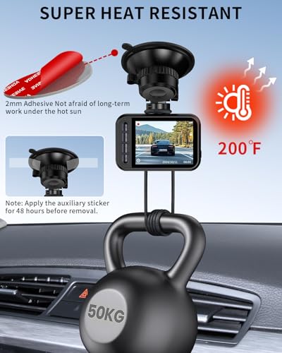VHB Double-Sided Adhesive Pads for Dash Cam Mount, 6Pcs [2mm Thick, 2.83" Square + 2.2" Round] Heat Resistant Sticky Tape for Suction Cup Phone Holder, Windshield, Dashboard, GPS, and Camera Holders
