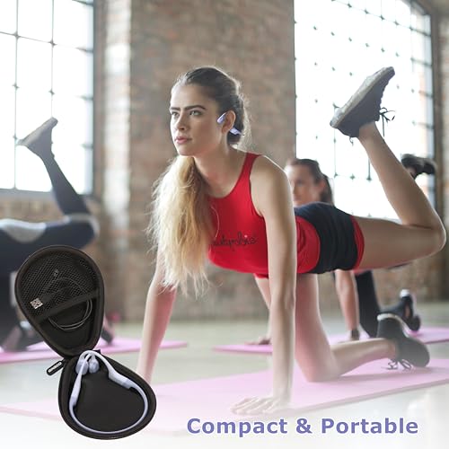 Ginsco Universal Bone Conduction Headphone Case Compatible with SHOKZ New OpenRun Pro 2/Pro 2 Mini/OpenRun/OpenSwim Open-Ear Sport Headphones, Compatible with Raycon/CXK/Ogogrs/MRYTKY etc (Black) - color: Black