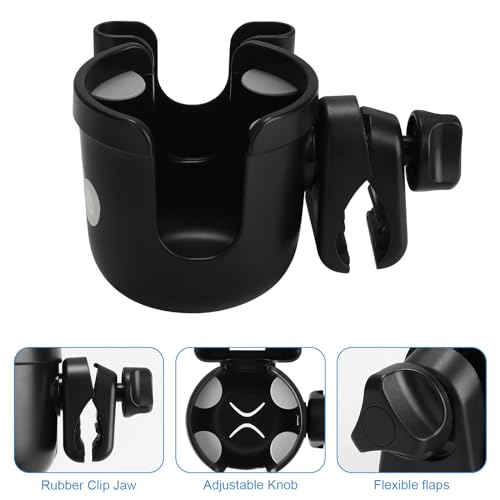 Accmor Wheelchair Cup Holder with Phone Holder, ﻿Universal 360° Rotatable Walker Cup Holder Rollator Scooter Accessory - color: Koala