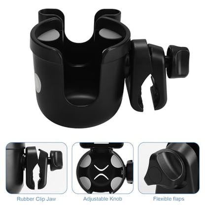 Accmor Wheelchair Cup Holder with Phone Holder, ﻿Universal 360° Rotatable Walker Cup Holder Rollator Scooter Accessory - color: Koala