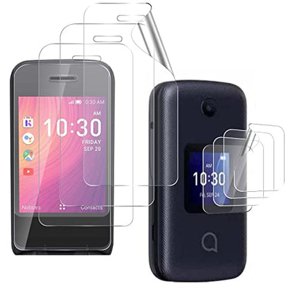 Zeking [4 Pack] Designed for Alcatel Go Flip 4 / TCL Flip Pro Screen Protector (PET), [HD Clarity] Case Friendly Anti-scratch, High Definition Clear Shield (PET)